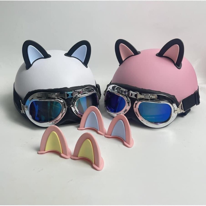 Tai Mèo Gắn Mũ Bảo Hiểm Tặng Kèm Keo 3M, Tai Mèo Gắn Nón