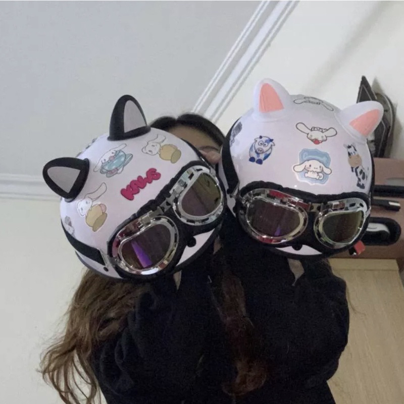 Tai Mèo Gắn Mũ Bảo Hiểm Tặng Kèm Keo 3M, Tai Mèo Gắn Nón