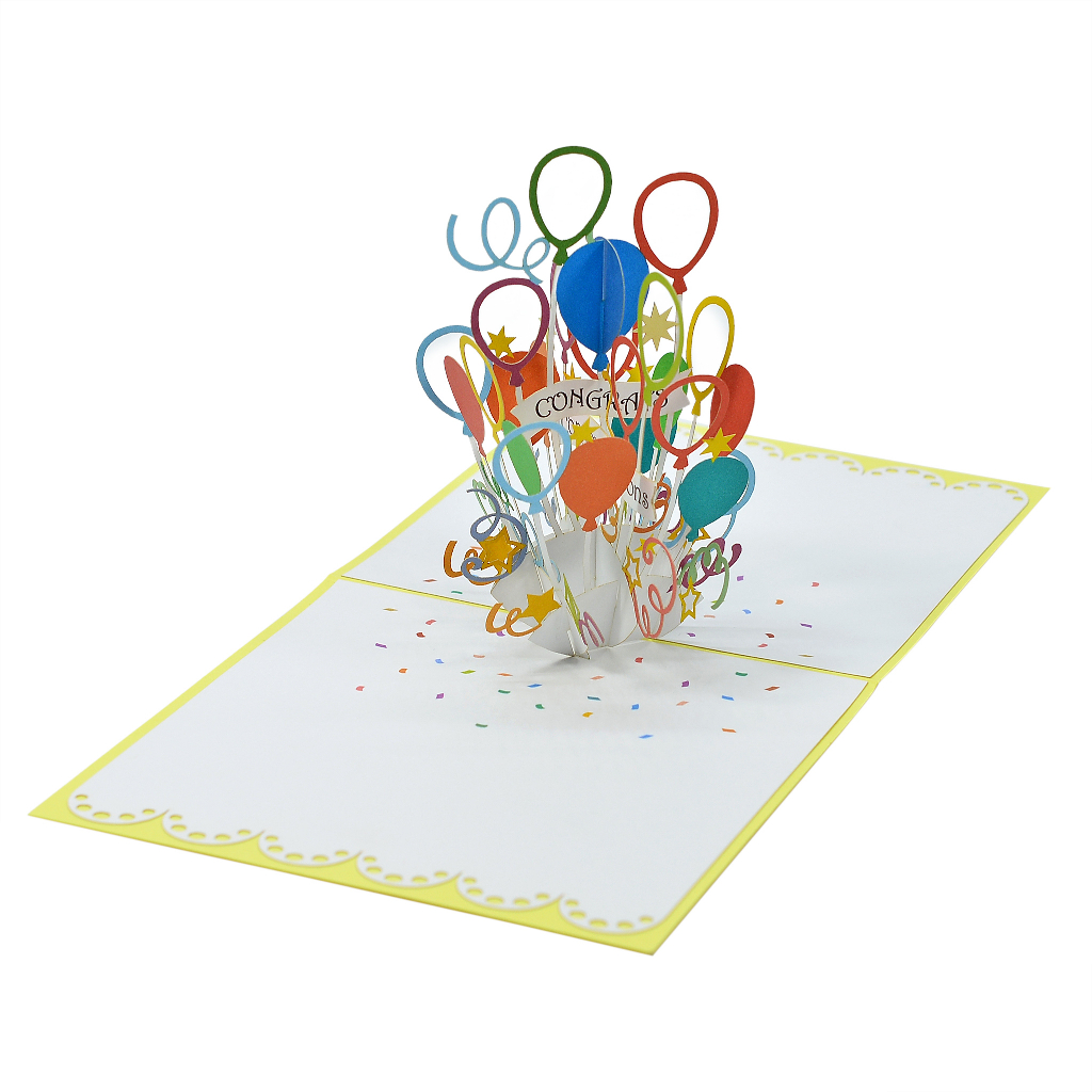 Thiệp 3D Sinh Nhật, Angel on the moon, Happy Birthday pop-up card, thiệp nổi handmade HMG