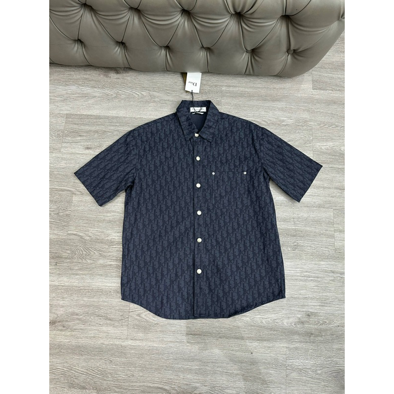 Áo sơ mi cộc - Dior - Monogram Navy SS2023