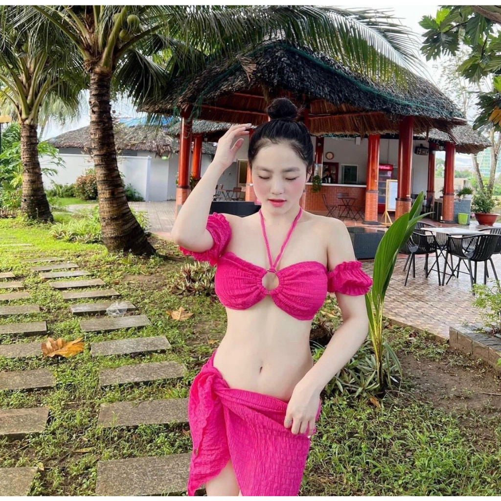 SET BIKINI BA MẢNH TAY BÈO KÈM VÁY ĐỦ MÀU HÀNG CAO CẤP | BigBuy360 - bigbuy360.vn