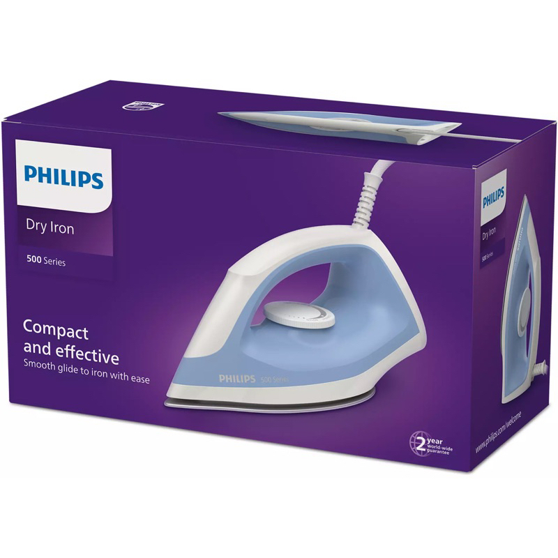 Bàn ủi khô chống dính Philips DST0520 - Hàng chính hãng - Bảo hành 2 năm