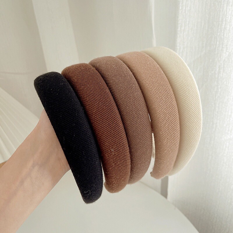 Băng đô xốp màu sắc đơn giản phong cách Hàn Quốc