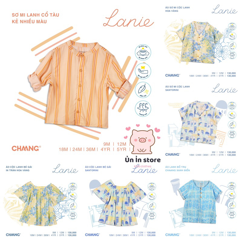 Chaang áo sơ mi, áo cộc tay lanh Santorini cho bé SS2023D04