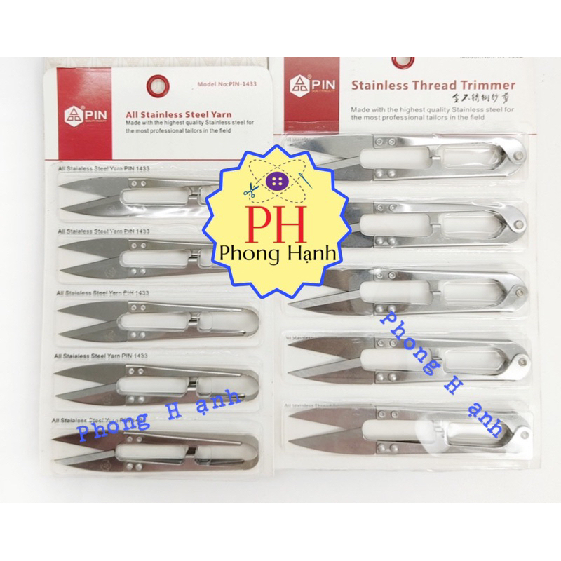 1 vĩ 12 cây - Kéo Bấm Cắt Chỉ Inox hãng Pin- 2 size lớn nhỏ hàng cao cấp ko gỉ sét