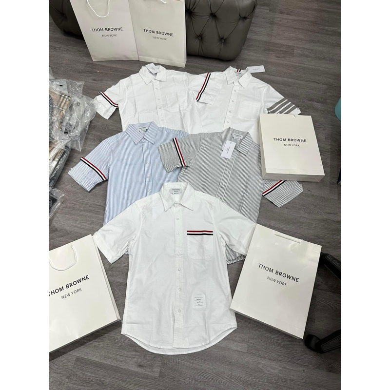 Áo sơ mi cộc - Thom Browne - TB SS2023 oxford full mẫu