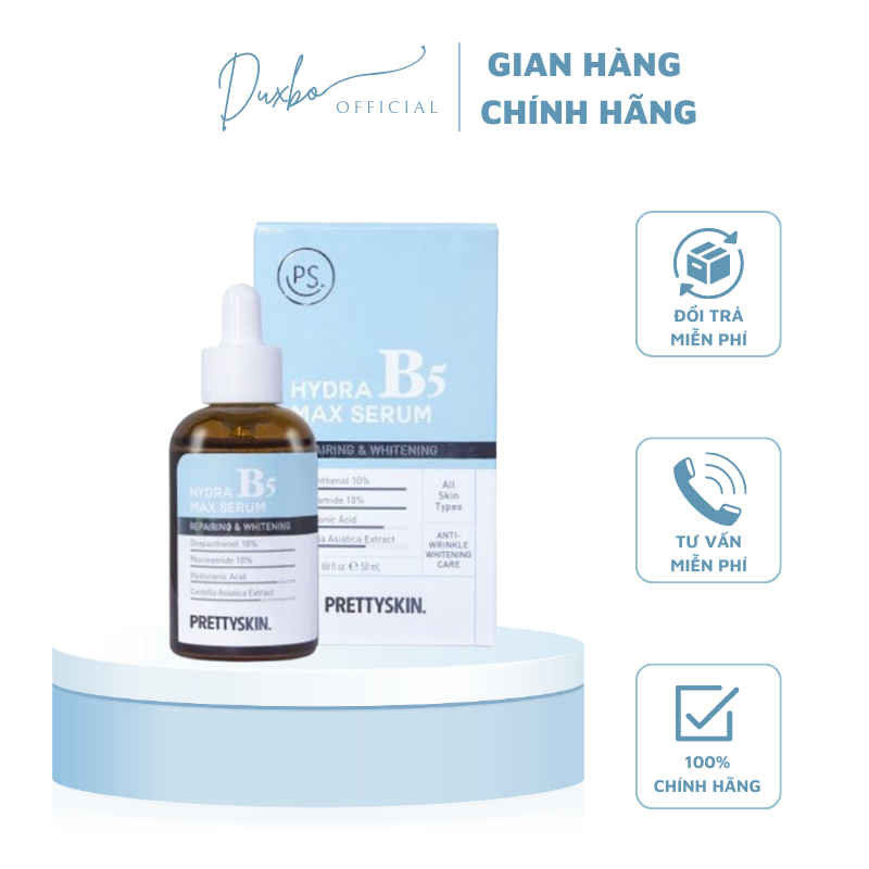 Serum B5 Prettyskin Hydra Max Tinh Chất Phục Hồi Dưỡng Trắng 50ml - DUXBO