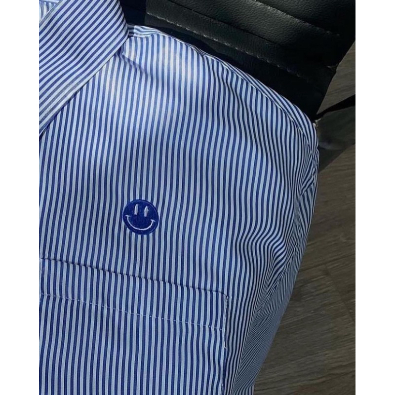 Áo Sơ mi Sọc Hàn Quốc P10 - Peaceout Studios SMILEY