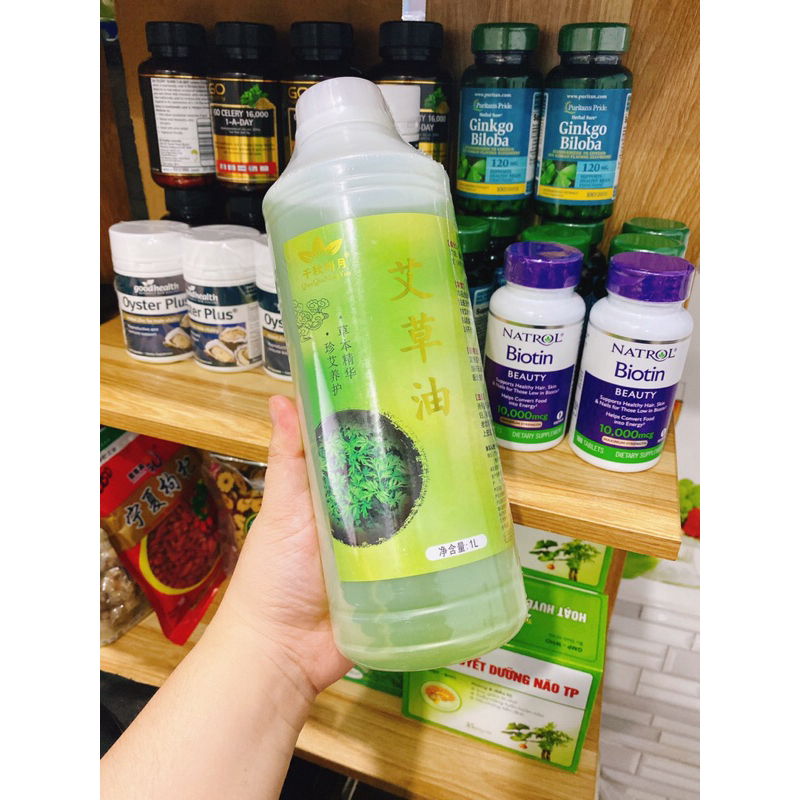 Dầu gừng/ngải cứu nóng 1 lít, dầu nóng vàng massage body, giảm béo