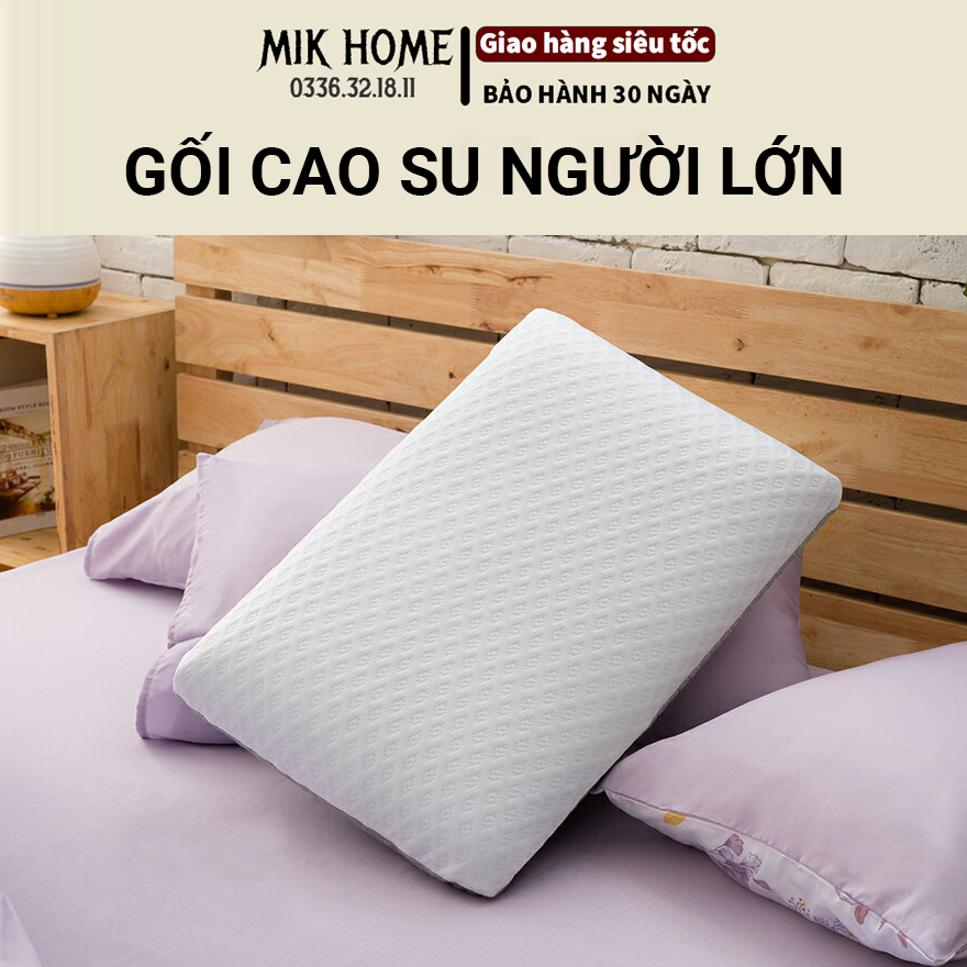 Gối Cao Su Người Lớn Mềm Mại - Gối Cao Su Thiên Nhiên tạo cảm giác êm ái khi ngủ, Chống méo đầu, đau mỏi vai gáy