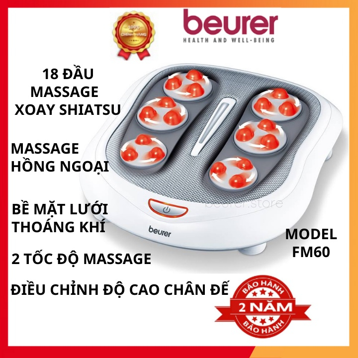 Máy massage chân khô trị liệu Beurer FM60, máy mats xa kết hợp đèn hồng ngoại massage các huyệt đạo ở gan bàn chân