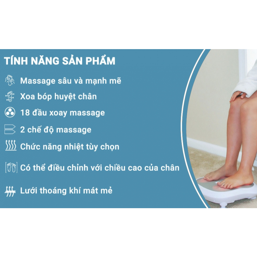 Máy massage chân khô trị liệu Beurer FM60, máy mats xa kết hợp đèn hồng ngoại massage các huyệt đạo ở gan bàn chân