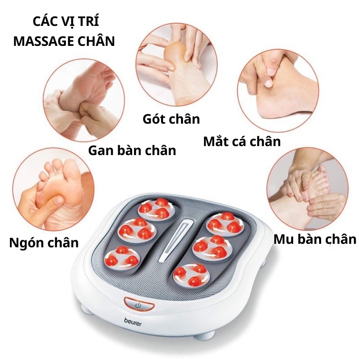 Máy massage chân khô trị liệu Beurer FM60, máy mats xa kết hợp đèn hồng ngoại massage các huyệt đạo ở gan bàn chân