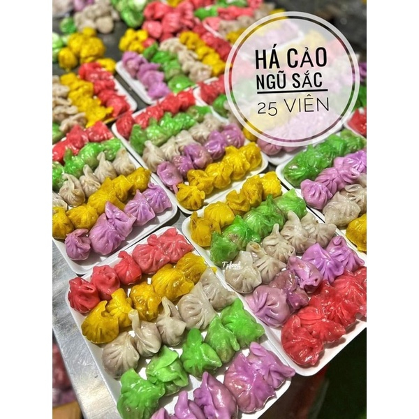 Há cảo ngũ sắc người hoa khay 25 viên 500gr (Giao hỏa tốc tphcm)