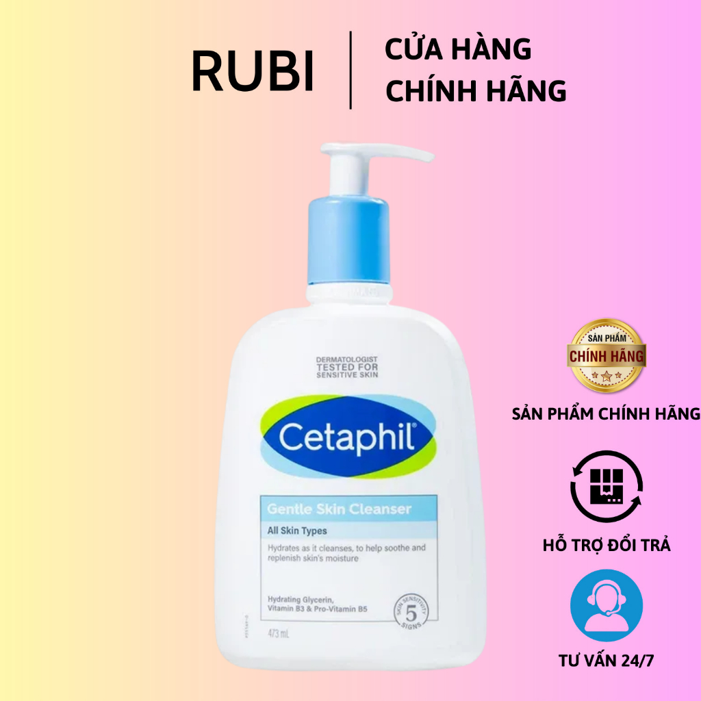 Sữa Rửa Mặt Cetaphil Gentle Skin Cleanser 500ml sạch dịu nhẹ, ngừa mụn, không xà phòng fullsize
