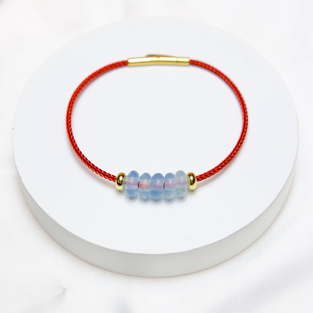 Vòng tay phong thuỷ ngũ điếu aqua màu xanh hợp mệnh thuỷ và mộc UPCARA