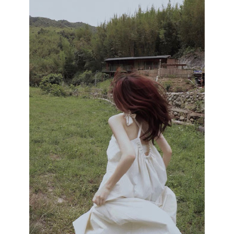 Đầm maxi 2 dây dáng dài nhún eo đi biển