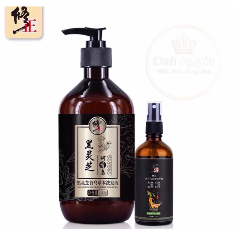 DẦU GỘI + XỊT TÓC HÀ THỦ Ô GIẢM BẠC TÓC