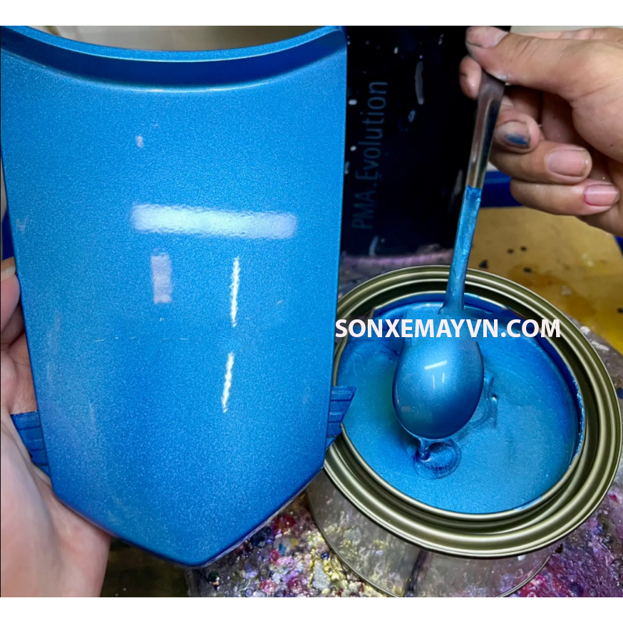 Sơn xe máy Wave màu xanh ngọc 1k lon 0.5kg và 1kg
