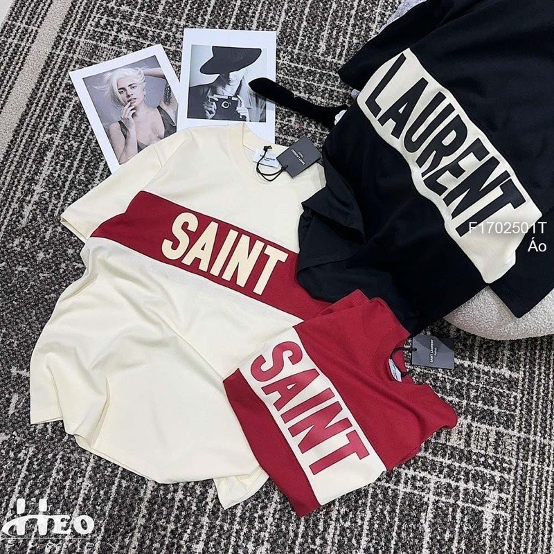 Áo Thun SAINT LAURENT Form Rộng Tay Lỡ Chất Vải Cotton 2 Chiều Cao Cấp | BigBuy360 - bigbuy360.vn