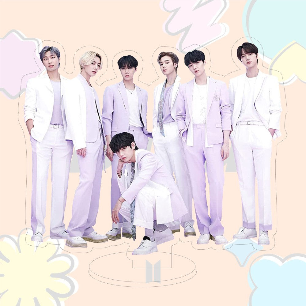 Giá Đỡ Hai Mặt Bằng Acrylic Để Bàn Nhóm Nhạc BTS Mẫu 6 (có quà tặng)