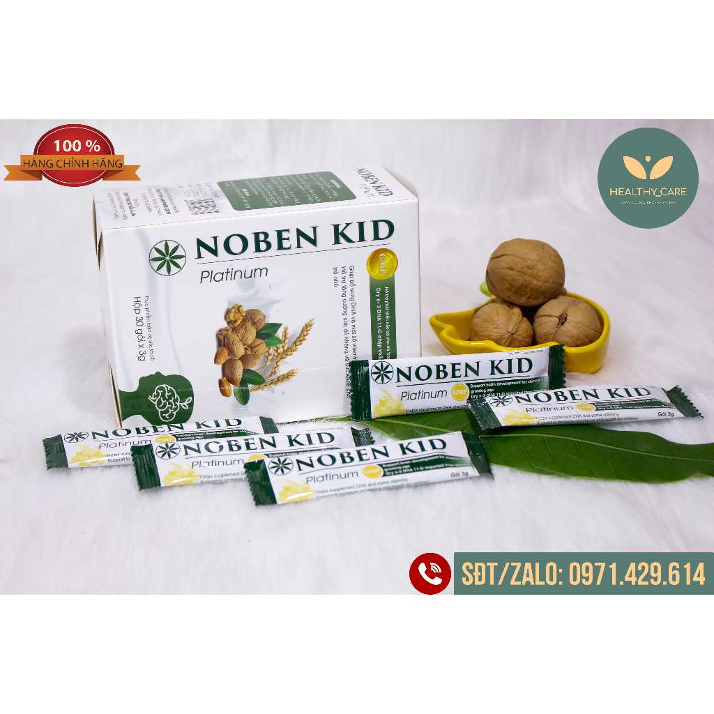 Combo 3 NOBEN KID Cốm Trí Não  - Giúp Bé Thông Minh, Tăng Khả Năng Ghi Nhớ, Phát Triển Trí Não