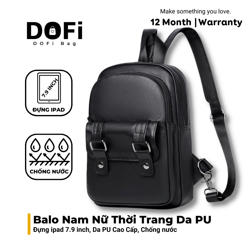 Balo nam nữ mini nhỏ gọn chống nước, balo da pu thời trang cao cấp, cặp đi học đi du lịch, túi đựng ipad - 𝑫𝑶𝑭𝒊