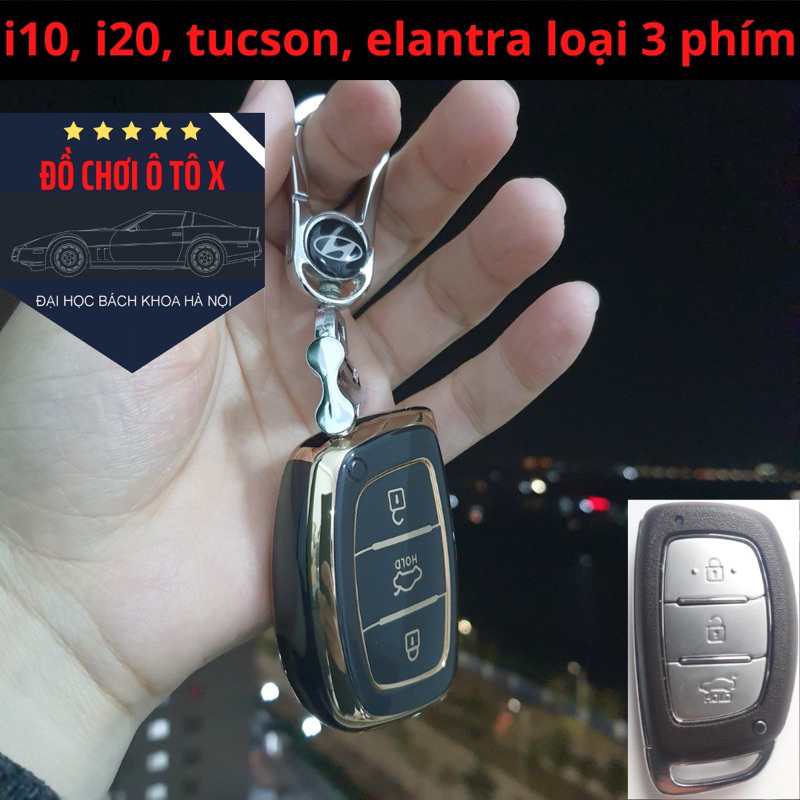 Bọc chìa khoá huyndai i10,tucson,elantra thông minh silicon đen vào cao cấp