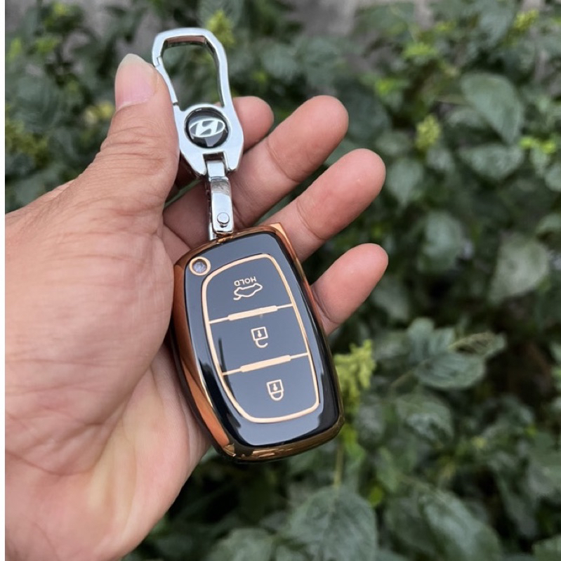Bọc chìa khoá huyndai i10,tucson,elantra thông minh silicon đen vào cao cấp
