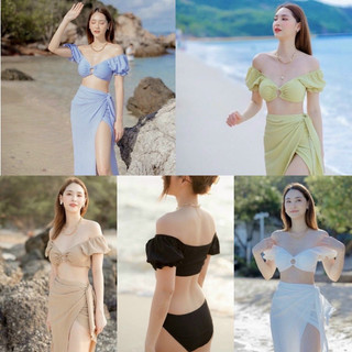 Set bikini 3 món khăn quấn