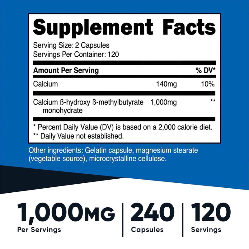 Nutricost HMB 500mg 120 Viên