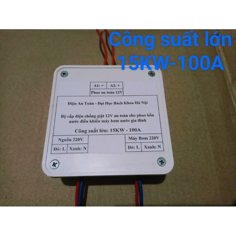 Bộ cấp điện chống giật an toàn 12V công suất lớn 15kw 100A cho phao bồn nước điều khiển máy bơm nước bảo hành 1 năm