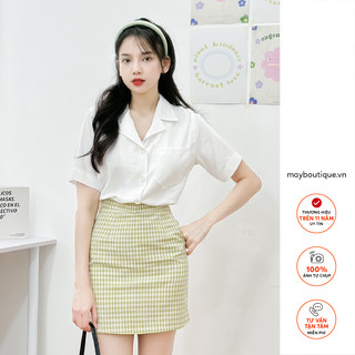 Chân váy kẻ sọc caro may boutique chân váy mini chữ a cmn21a_106.002