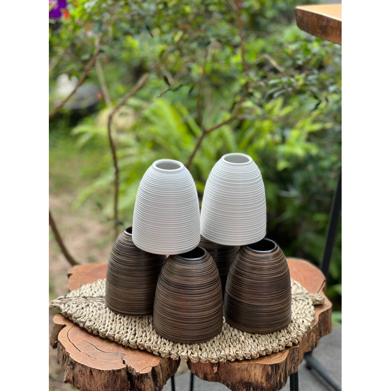 Lọ hoa bình hoa mini dáng chuông ganh và vẽ tay