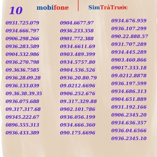 Sim trả trước mobifone , số đẹp đăng ký được các gói cước siêu ưu đãi lớn. c90n, c120n, c120, DTHN