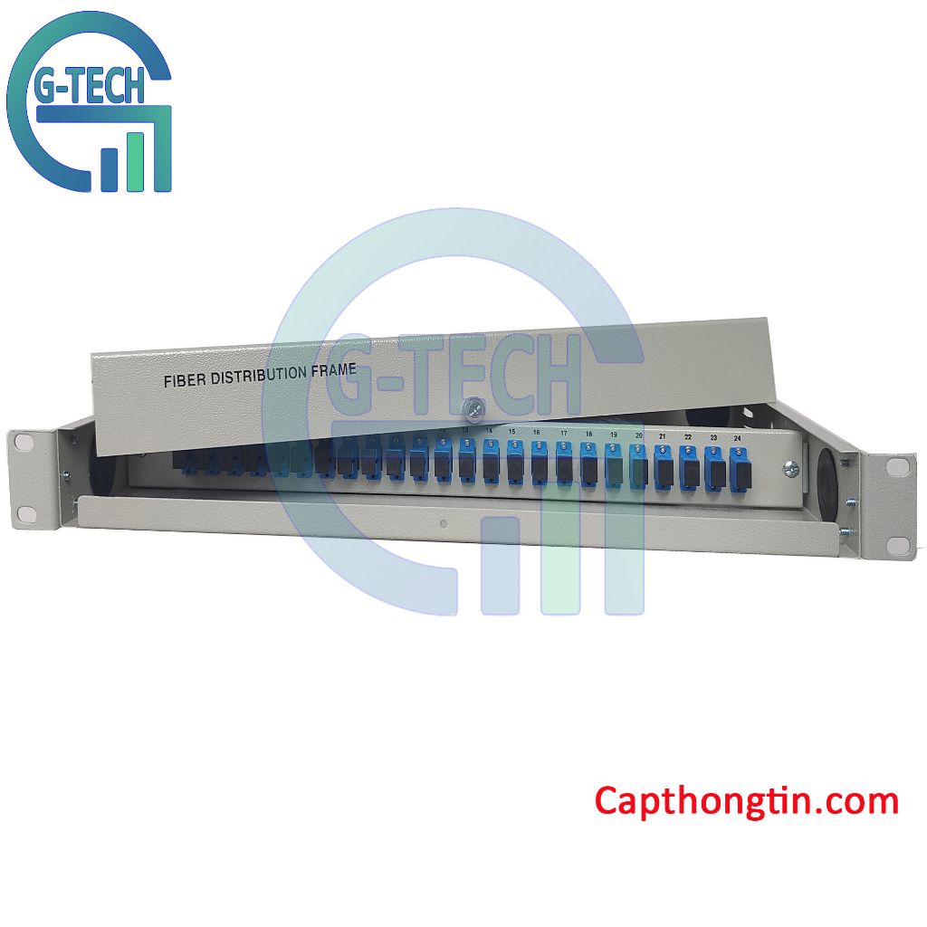 Hộp phối quang ODF 24FO lắp rack chuẩn SC/UPC (24FO , 24 core)