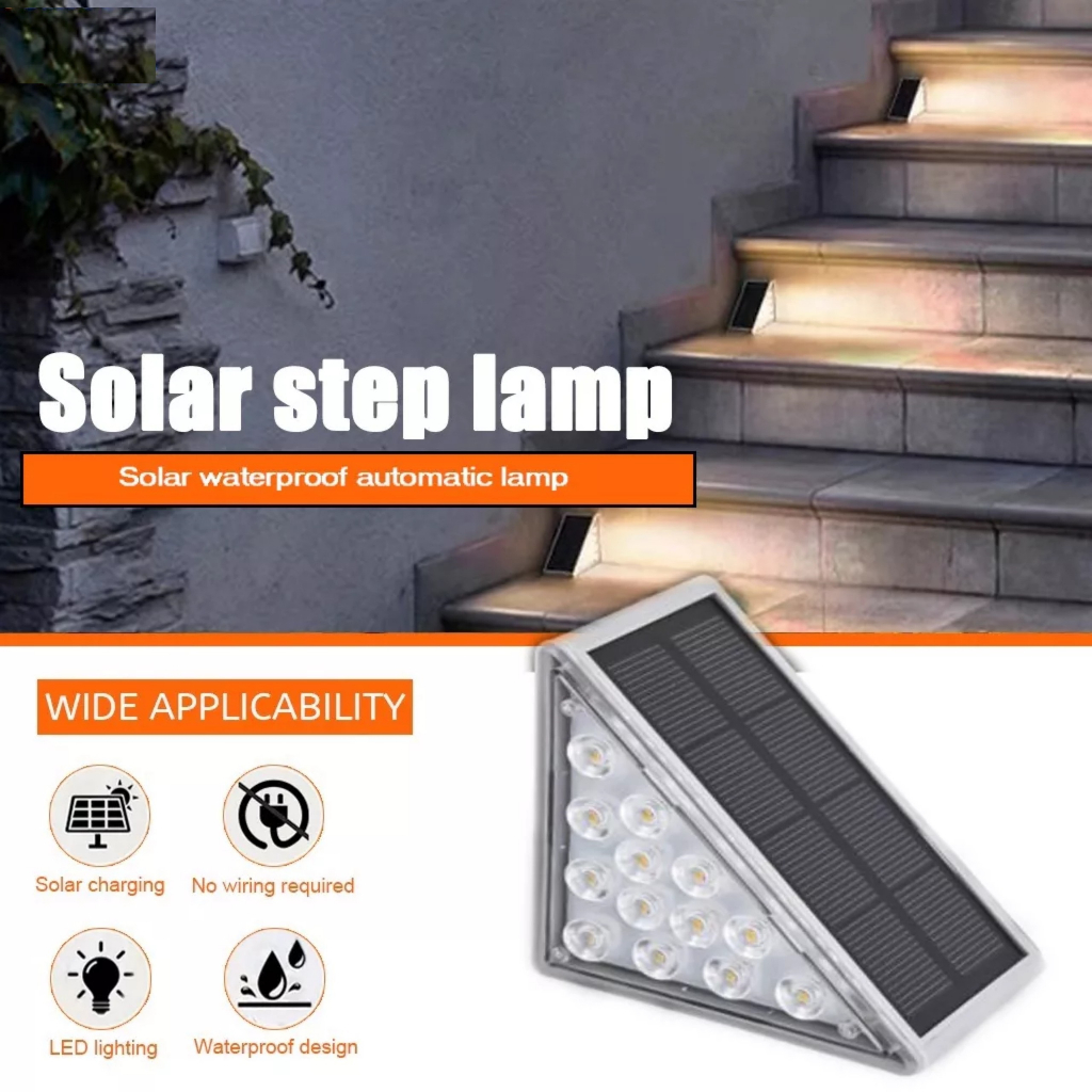 Đèn Led Tam Giác gắn cầu thang Năng Lượng Mặt Trời