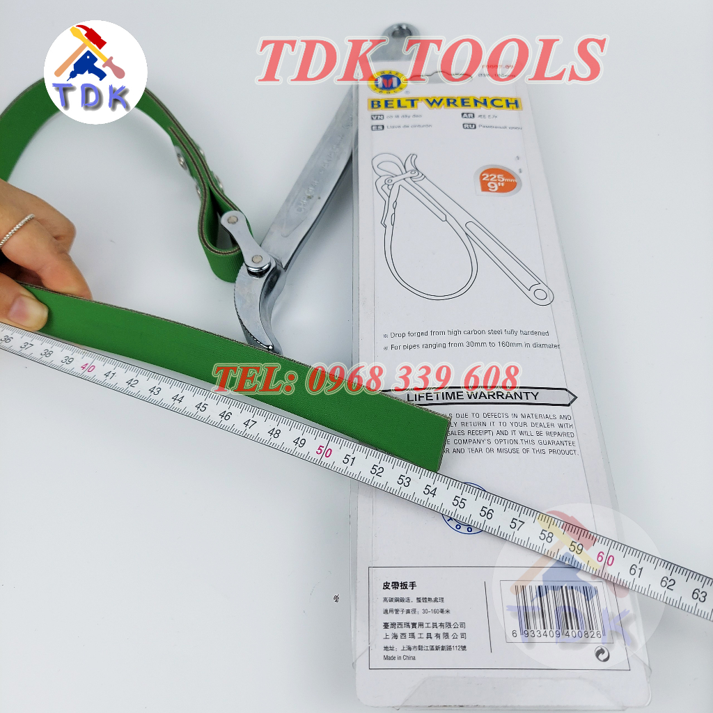 Cờ lê dây da 9"/225mm C-Mart F0007-09, Cảo dây da mở lọc dầu lọc nhớt