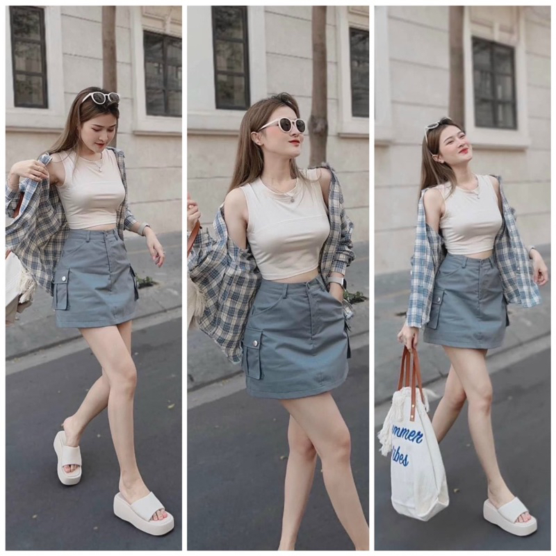 (SHOP TÁO ĐỎ BIGSIZE 50KG ĐẾN 90kg) set 3 món áo sơ mi caro