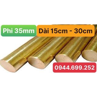 Đồng vàng tròn đặc, phi 35mm, dài 15cm - 30cm