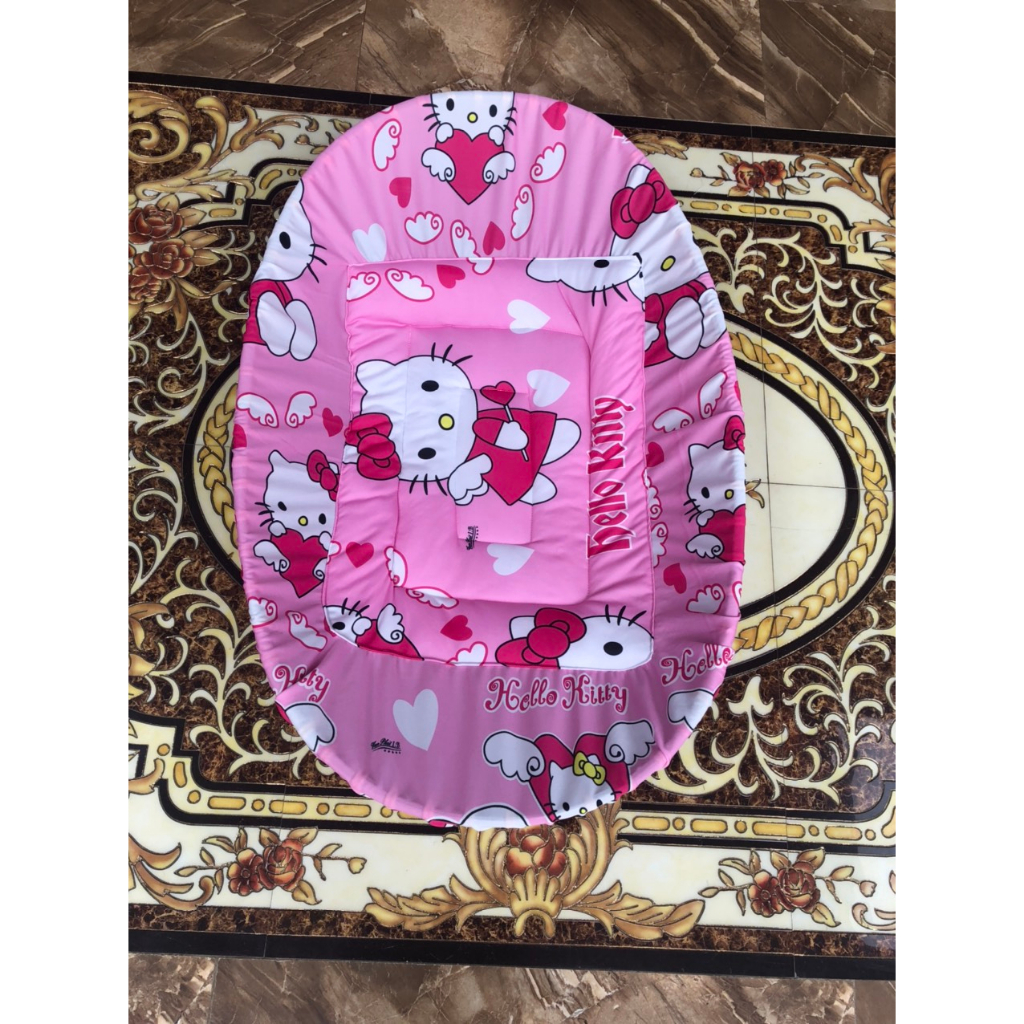 bọc nệm nôi tre cho bé dành cho nôi size (85x55.90x60.100x60)