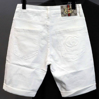 Quần short jean nam cao cấp short jean trắng G.U.C.I nổi cao cấp phong cách