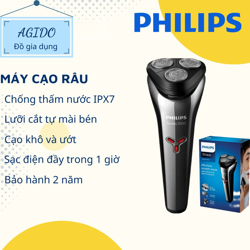 Máy cạo râu khô & ướt, du lịch Philips S1301 - Hàng chính hãng