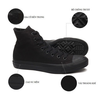 GIÀY CONVERSE ĐEN CỔ CAO, CỔ THẤP