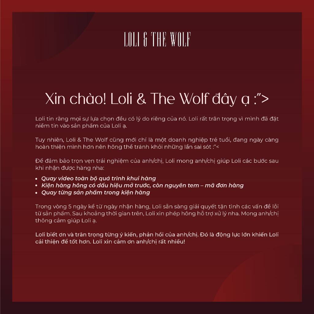 Nước Hoa Loli And The Wolf Don't Worry My Bae Hương Quýt Yuzu Thơm Lâu Chính Hãng 10ML, 50ML