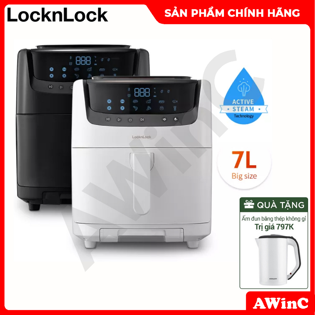 Nồi Chiên Không Dầu Kết Hợp Chức Năng Hấp Lock&Lock EJF881 7L - Hàng Chính Hãng