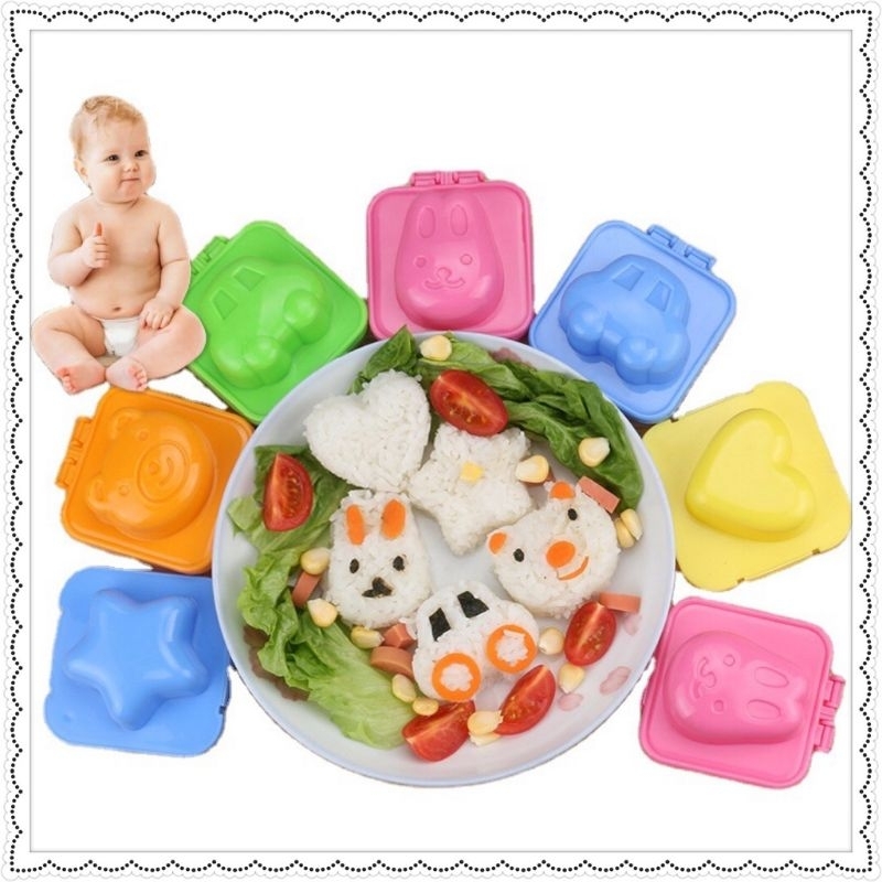 Bộ 6 Khuôn Tạo Hình Làm Cơm, Bánh, Thạch Cho Bé