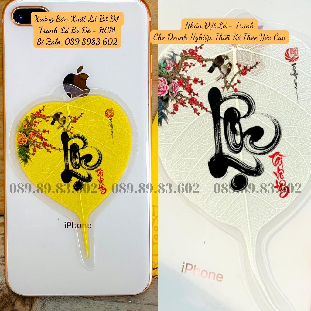 Lá Bồ Đề Thư Pháp Chữ Lộc Tài Vô Tận (Cầu May Mắn,Bình An),Quà Tặng Ý Nghĩa Cho Bạn Bè Người Thân - Để Ốp DT - BookMark