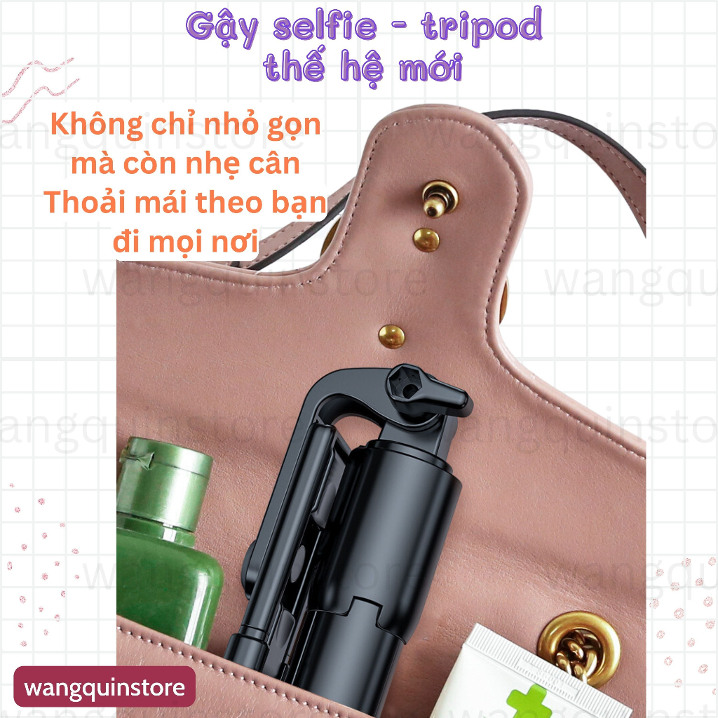 Gậy selfie 3 chân có điều khiển từ xa, xoay 360 độ, chụp ảnh du lịch, livestream Tripod gậy chụp ảnh 3 chân tự sướng