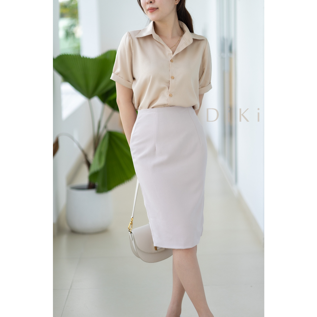 Chân váy công sở đẹp dáng bút chì dài 2 lớp xẻ tà sau váy bút chì dài